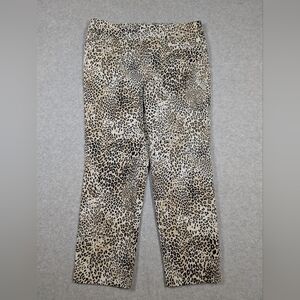 Chicos Women Pants Size Chico 1 US 8‎ Cropped Stretch Leopard